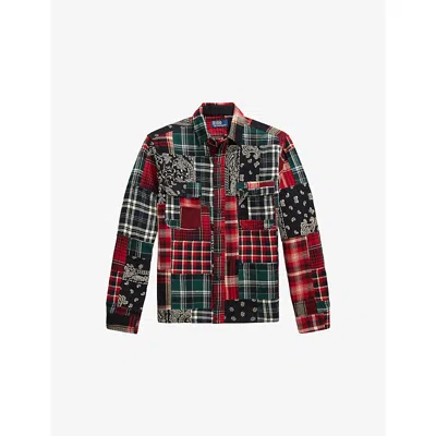 Polo Ralph Lauren Mens 6997 Northwest Patchwork Patchwork Regular-fit Cotton Overshirt Xl In Multi