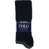 Polo Ralph Lauren Set Of Three Combed Cotton Socks In Nero