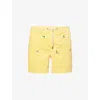 Polo Ralph Lauren Mens Corduroy Embroidered Cotton Shorts Beach Yellow Emb