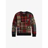 Polo Ralph Lauren Mens Black Combo Crewneck Bear-intarsia Wool-blend Jumper In Multi