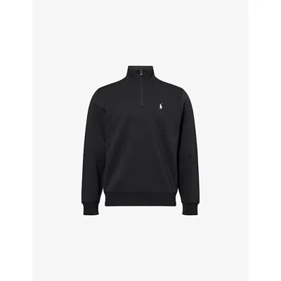 Polo Ralph Lauren Mens Black Embroidered-logo Long-sleeve Cotton-jersey Sweatshirt