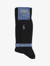 Polo Ralph Lauren Logo-embroidered Stretch-cotton Blend Socks In Black