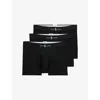 Polo Ralph Lauren Mens Black/black/black Branded Set Of Three Cotton-blend Trunks In Black