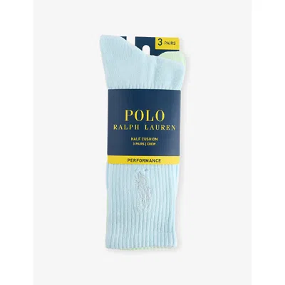Polo Ralph Lauren Mens  Pony-embroidered Pack-of-three Stretch-cotton Crew Socks