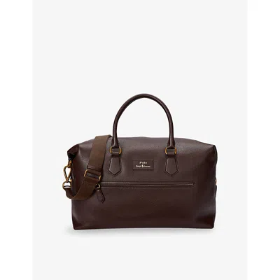 Polo Ralph Lauren Mens Dark Brown Brand-patch Leather Holdall