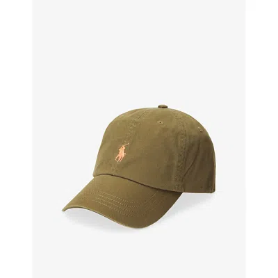 Polo Ralph Lauren Mens Brand-embroidered Cotton-twill Cap Canopy Olive
