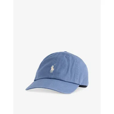 Polo Ralph Lauren Mens Classic Logo-embroidered Adjustable Cotton Cap Capri Blue