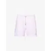 Polo Ralph Lauren Swim Trunks Striped Elastic Waistband In Carmel Pink Seersucker