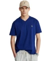 Polo Ralph Lauren Mens Classic Fit V Neck T Shirt In Derby Blue Heather