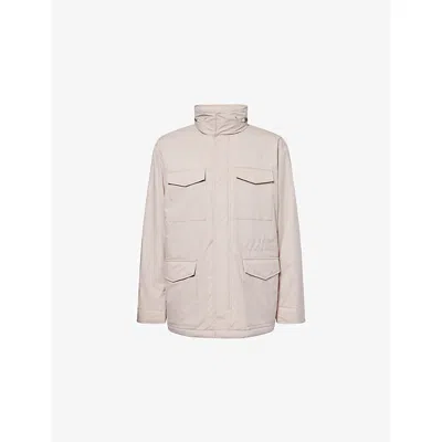 Polo Ralph Lauren Mens Classic Stone Patch-pocket Hooded Field Waterproof Jacket In Neutral