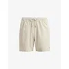 Polo Ralph Lauren Mens Traveler Mid Swim Shorts Coastal Beige Seersucker In Neutral