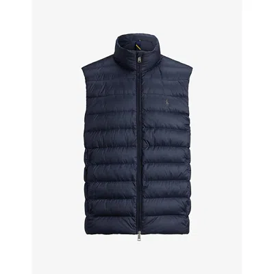 Polo Ralph Lauren Mens Colden Packable Shell-down Gilet Collection Navy Xxl In Blue