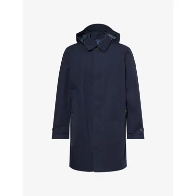 Polo Ralph Lauren Mens Collection Navy Brand-badge Hooded Woven Coat