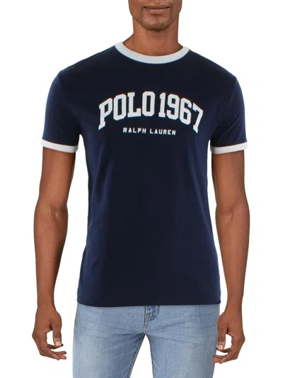 Polo Ralph Lauren Mens Cotton Logo T-shirt In Blue