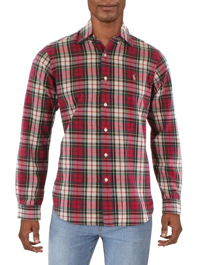 Polo Ralph Lauren Mens Cotton Plaid Button-down Shirt In Red