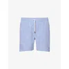 Polo Ralph Lauren Traveler Straight-leg Mid-length Striped Cotton-blend Seersucker Swim Shorts In Cruise Royal Seersucker