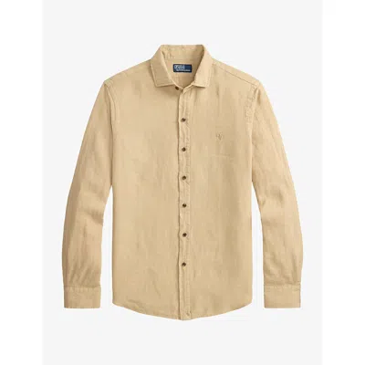 Polo Ralph Lauren Mens Custom-fit Long-sleeve Linen Sport Shirt Coastal Beige