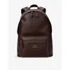 Polo Ralph Lauren Mens Dark Brown Dome Leather Backpack In Brown