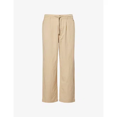 Polo Ralph Lauren Mens Drawstring Wide-leg Linen And Cotton Trousers Coastal Beige Xxl