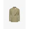 Polo Ralph Lauren Mens Dusty Sage Multi Single-breasted Brushed Wool-silk Blazer