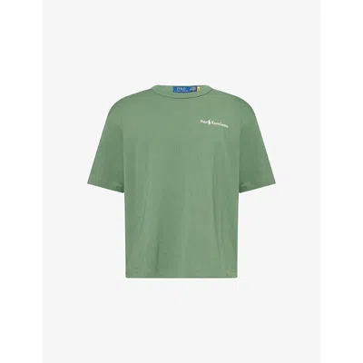 Polo Ralph Lauren Mens Fatigue Brand-embroidery Crewneck Cotton-jersey T-shirt