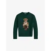 Polo Ralph Lauren Crew Neck Knit Sweater With Ribbed Textures In Green