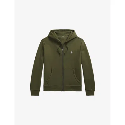 Polo Ralph Lauren Mens Green Polo-pony Embroidered Double-knit Cotton-blend Hoody Xxl