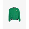 Polo Ralph Lauren Mens Green Tennis Logo-embroidered Cotton-twill Varsity Jacket Xl In Green