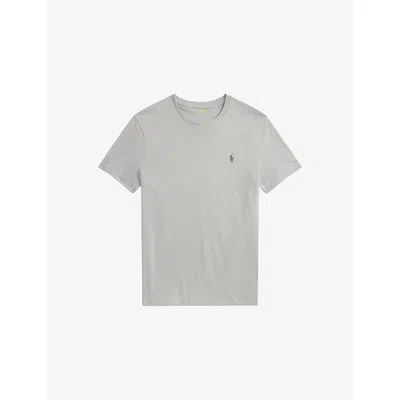 Polo Ralph Lauren Mens Grey Custom Slim-fit Crewneck Cotton-jersey T-shirt In Gray