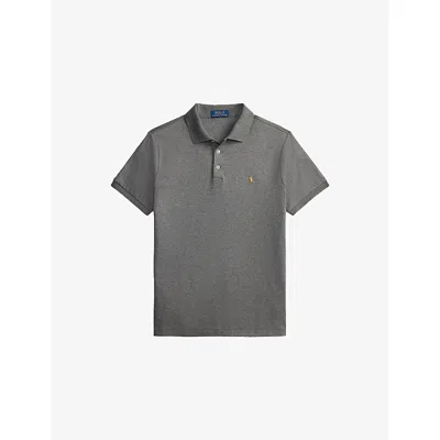 Polo Ralph Lauren Mens Polo Short-sleeve Cotton Polo Shirt Grey Htr In Gray