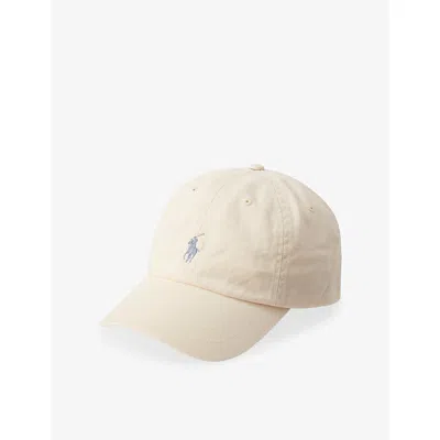 Polo Ralph Lauren Mens Guide Cream Brand-embroidered Cotton Cap In White