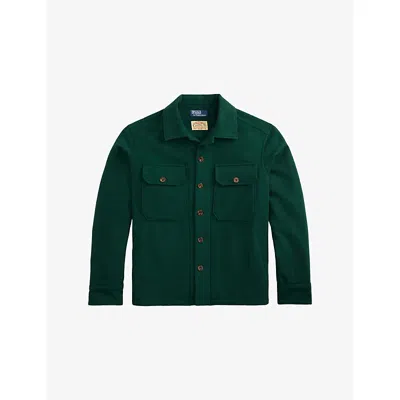 POLO RALPH LAUREN MENS POLO RALPH LAUREN COLLARED PATCH-POCKET WOOL OVERSHIRT