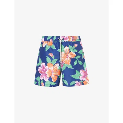 Polo Ralph Lauren Floral-print Swim Shorts In Hibiscus Navy