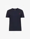 Polo Ralph Lauren Mens Ink Short-sleeved Crewneck Cotton-jersey T-shirt In Blue