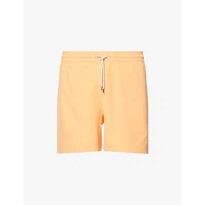 POLO RALPH LAUREN MENS KEY WEST ORANGE TRAVELER TWO-SLIP-POCKETS SWIM SHORTS
