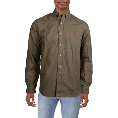 Polo Ralph Lauren Mens Logo Cotton Button-down Shirt In Green