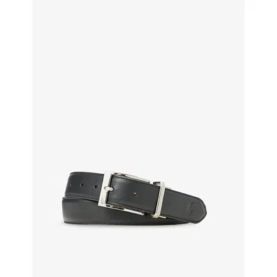 Polo Ralph Lauren Mens Black Logo-embossed Reversible Leather Belt