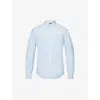 Polo Ralph Lauren Mens Long-sleeved Button-down Custom-fit Cotton Oxford Shirt Blue