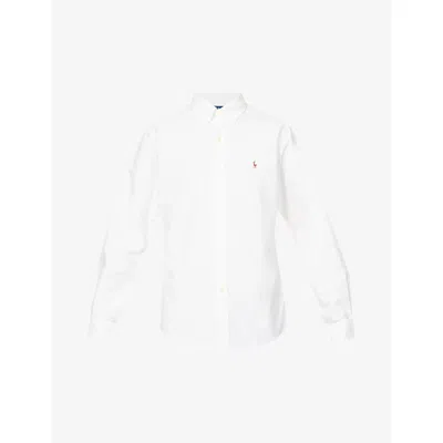 POLO RALPH LAUREN MENS LONG-SLEEVED BUTTON-DOWN CUSTOM-FIT COTTON OXFORD SHIRT WHITE XL,69472749