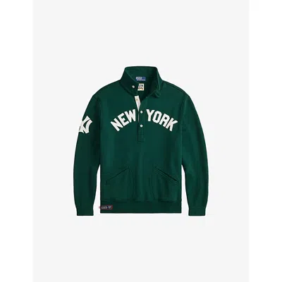 POLO RALPH LAUREN MENS MOSS AGATE YANKEES SPREAD-COLLAR COTTON-BLEND SWEATSHIRT XL