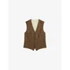 Polo Ralph Lauren Mens Multi Check V-neck Wool Waist Coat In Green