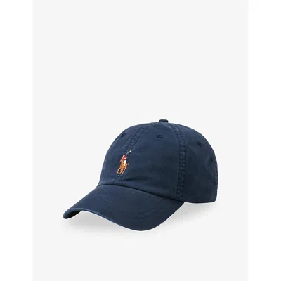 Polo Ralph Lauren Mens Nautical Ink Logo-embroidered Cotton-twill Cap In Blue