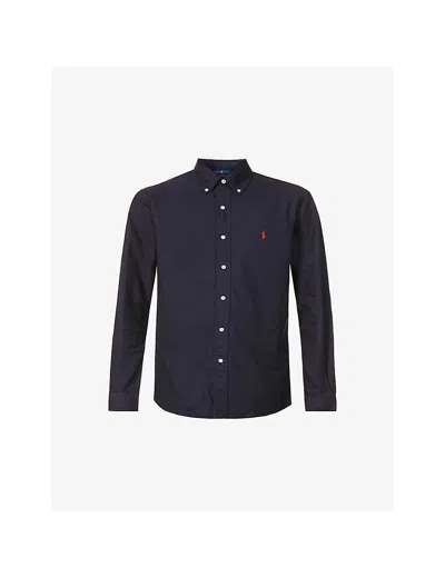 POLO RALPH LAUREN MENS POLO RALPH LAUREN LONG-SLEEVED GARMENT-DYED CUSTOM-FIT COTTON OXFORD SHIRT,40943661