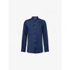 Polo Ralph Lauren Mens Newport Navy Button-down Long-sleeves Linen Shirt Xl In Blue