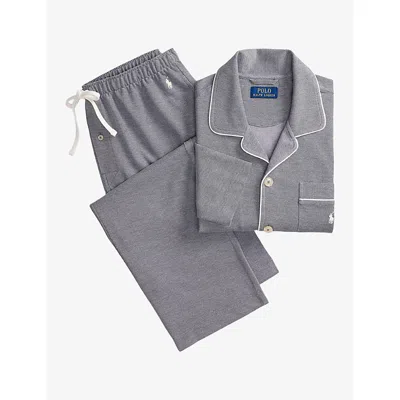 Polo Ralph Lauren Mens Newport Navy Embroidered-logo Relaxed-fit Cotton Pyjama Set