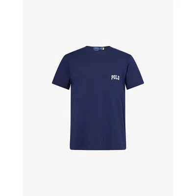 Polo Ralph Lauren Mens Newport Navy Polo Bear Graphic-print Cotton-jersey T-shirt