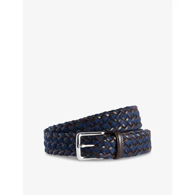 Polo Ralph Lauren Mens Newport Navy/brown Pl Wstend Braid-belt-medium