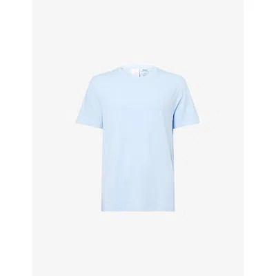 Polo Ralph Lauren Mens Brand-embroidery Crewneck Stretch-woven T-shirt Office Blue