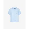 Polo Ralph Lauren Mens Logo-embroidered Classic-fit Linen Shirt Office Blue In Office Blue