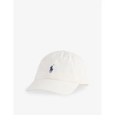 Polo Ralph Lauren Mens Classic Logo-embroidered Adjustable Cotton Cap Pale Cream In White